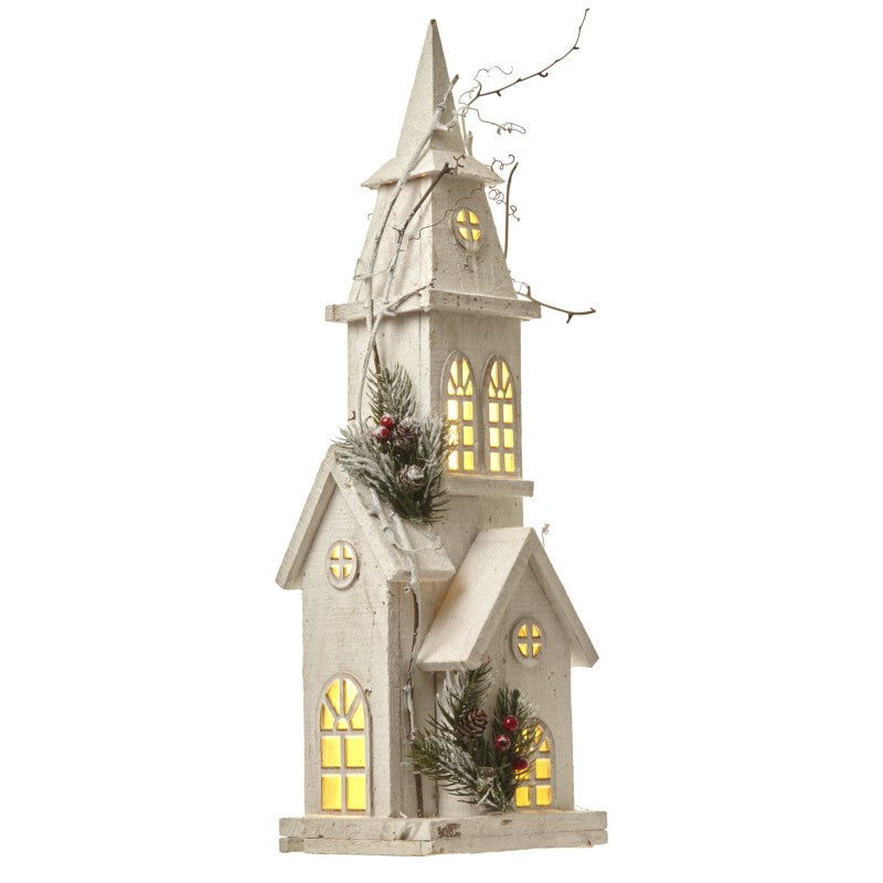 Large Light Up Wooden House