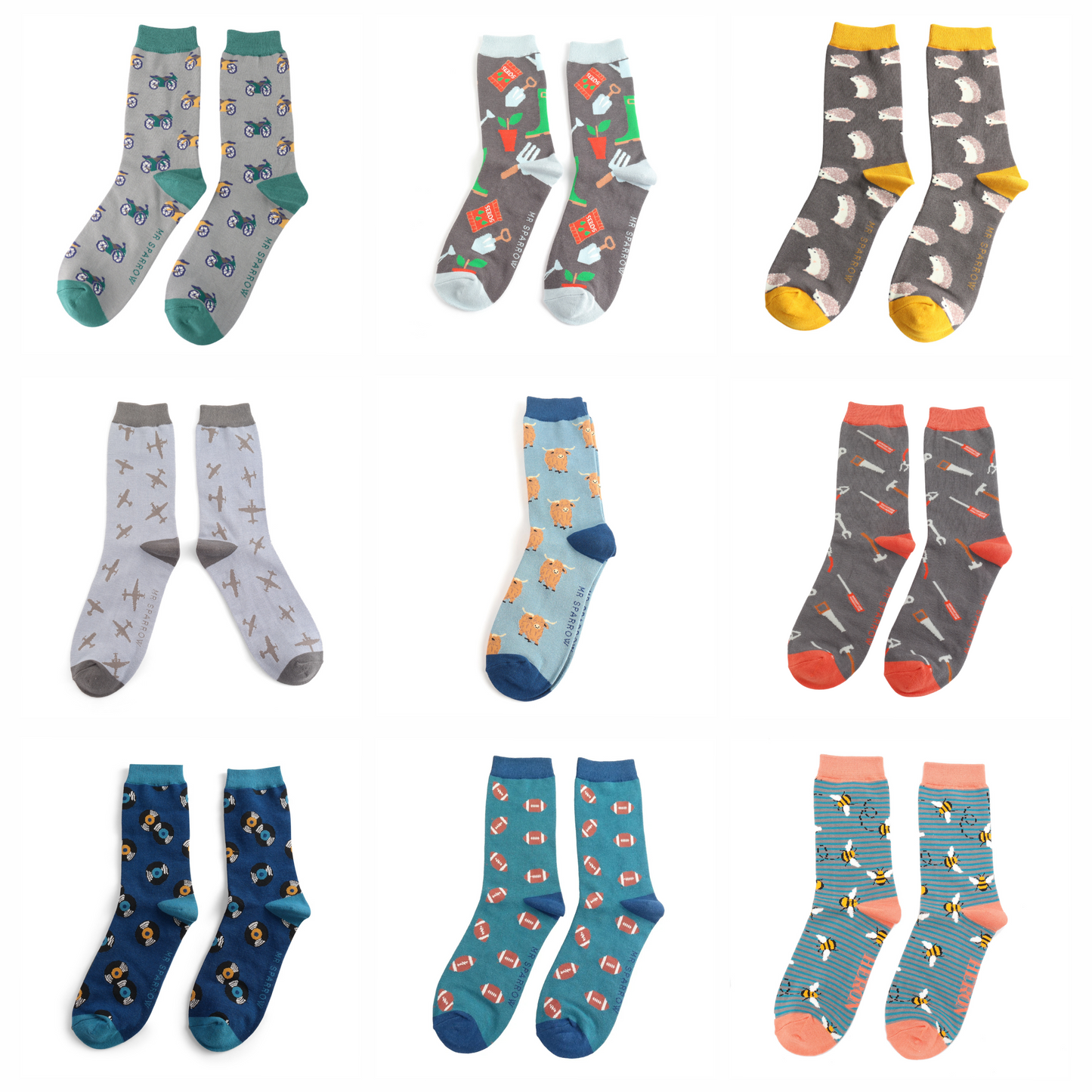 Mr Sparrow Men's One Size Super Soft Socks