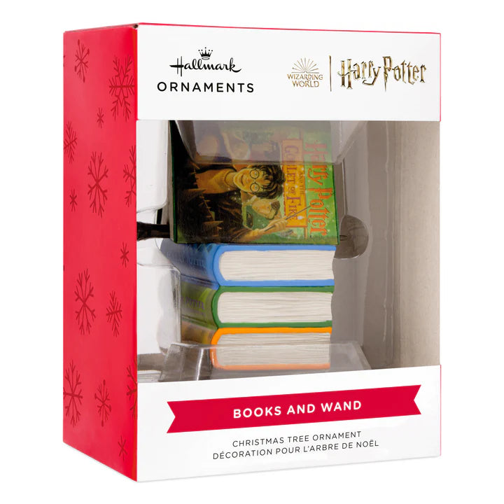 Collectable Harry Potter™ - Book Stack and Wand Ornament