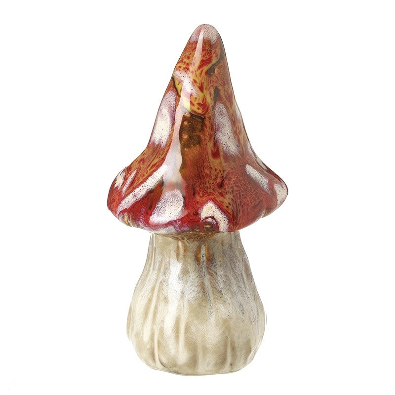 Red Ceramic Mushroom Ornament