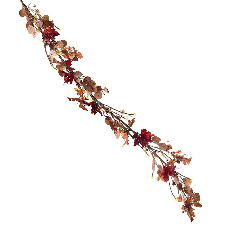 Light Up Russet Mixed Leaves Garland