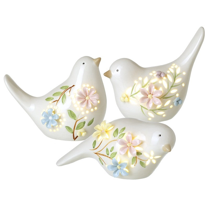 Single Floral Ceramic Led Bird