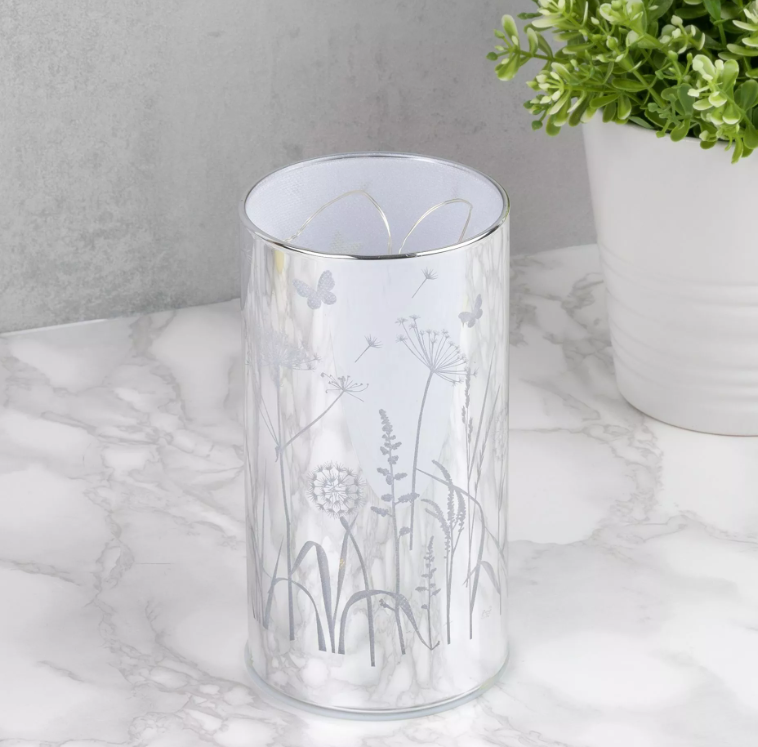 Glass Flower Design Tube with LED Lights 15cm