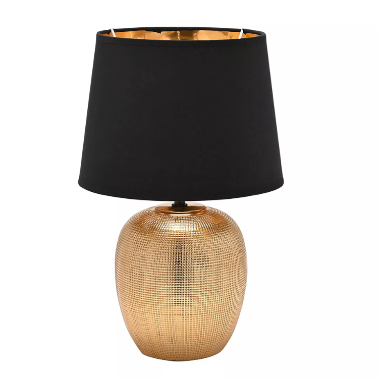 Hestia Gold & Black Textured Lamp - 39cm