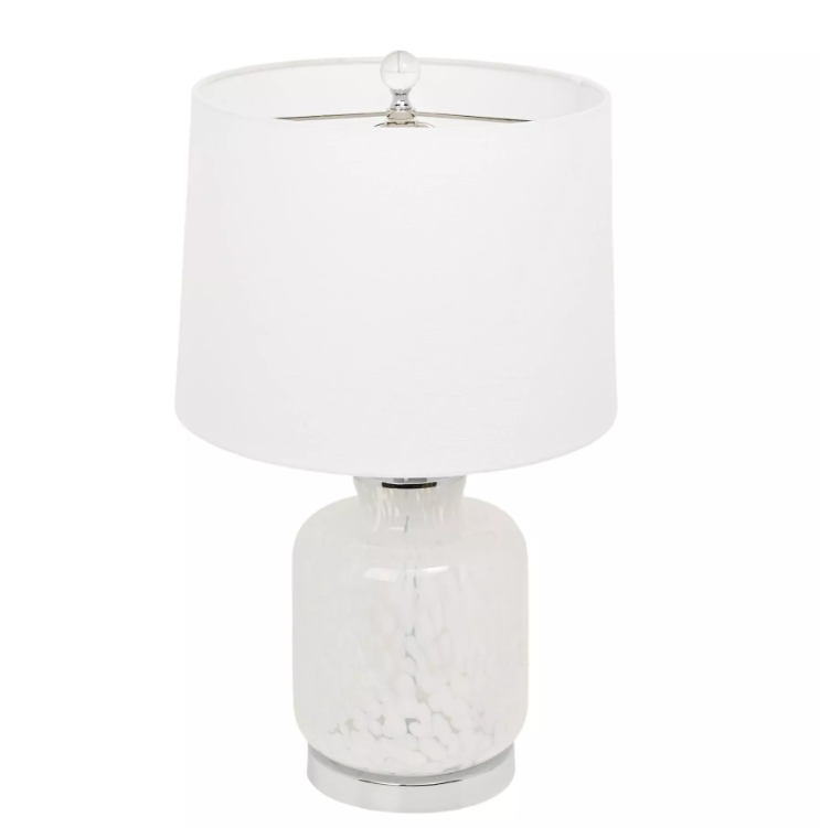 Hestia Table Lamp With White Confetti Glass Base 21.5"