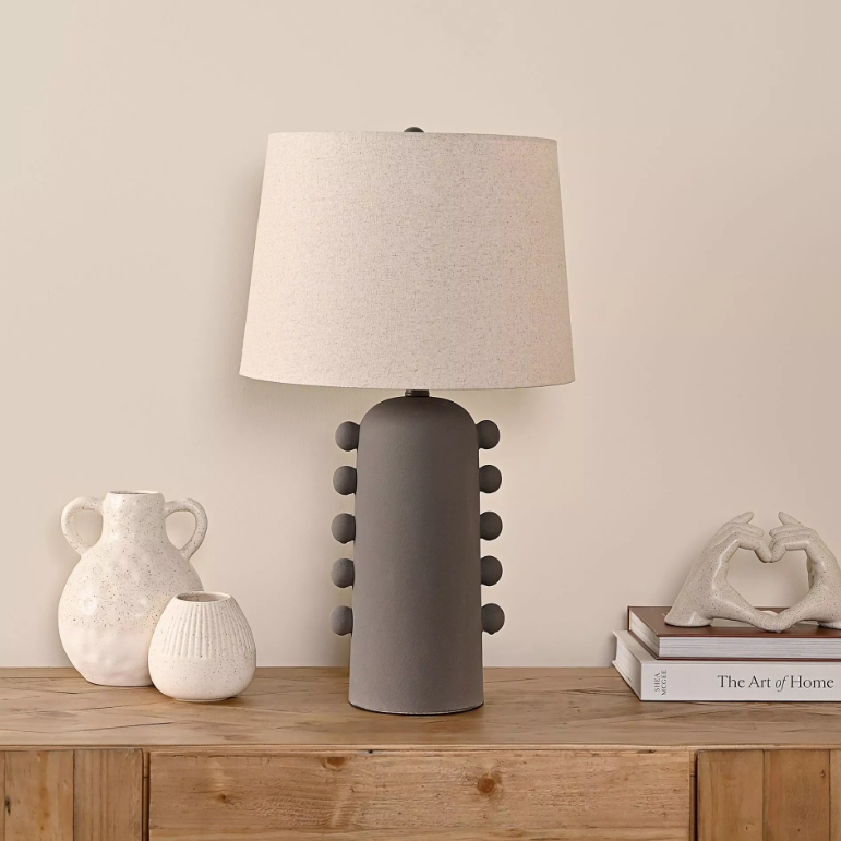 Hestia Dark Grey Ceramic Table Lamp 24.5"