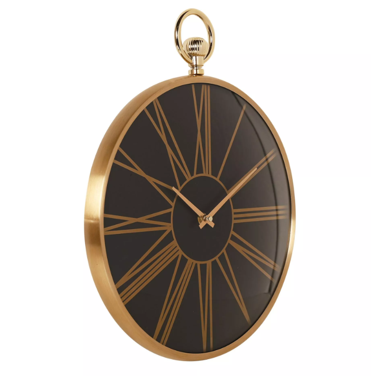 Gold Aluminium Wall Clock 32cm