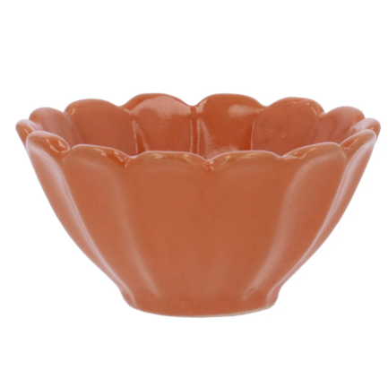 Gisela Graham Orange Stoneware Fluted Mini Bowl