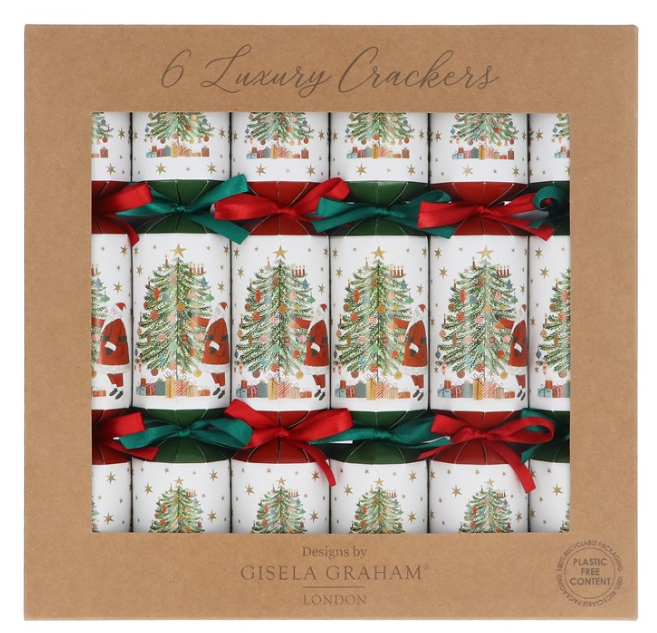 Box of 6 Luxury Crackers 31cm - Nostalgia Santa/Tree