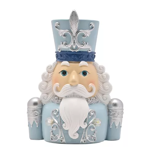 Nutcracker Blue & White Light Up Bust