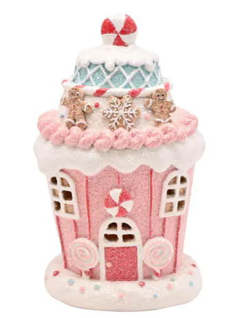 Santa & Friends Light up Gingerbread House - Pink Cupcake