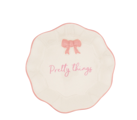 Pink Bow Trinket Dish