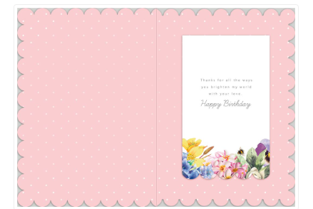 Floral Garden Wife Birthday Card