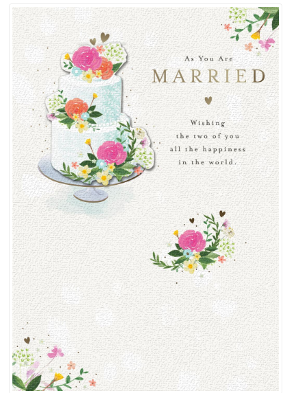 Wedding Card Floral Cake