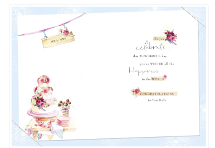 For the Bride and Groom Wedding Card