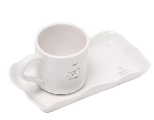 Moments Rectangular Plate with Mug - A Little Moment For You