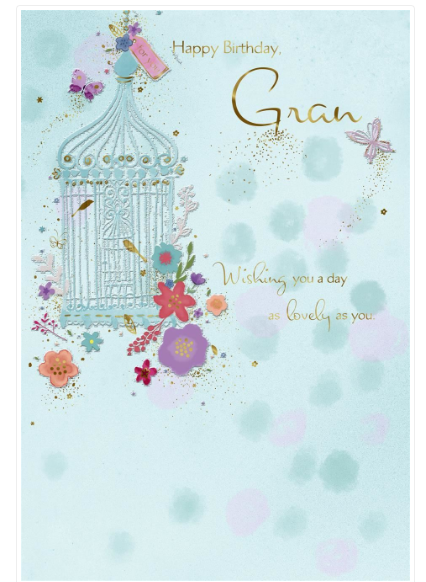 Teal Gran Birthday Card