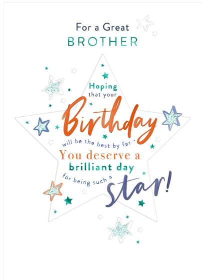 For a Great Brother Birthday Card