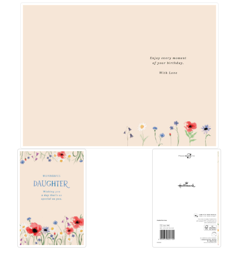Wonderful Daughter Birthday Card