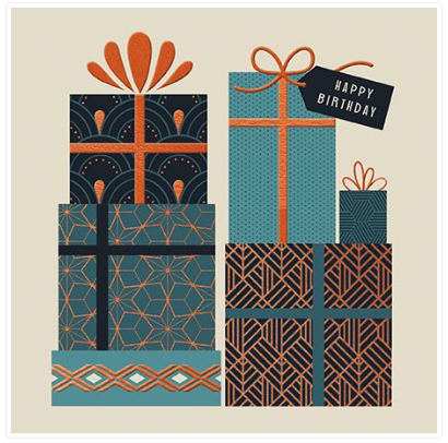 Copper Foil Birthday Present Card