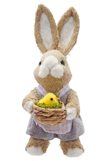 Bunny Holding Baby Chick Decoration
