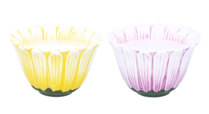 Ceramic Candle 5cm - Flower Design