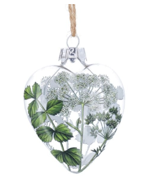 Gisela Graham - Glass Heart 7cm - Spring Hedgerow