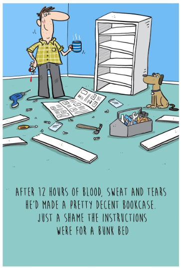 Comical Bookcase Greeting Card