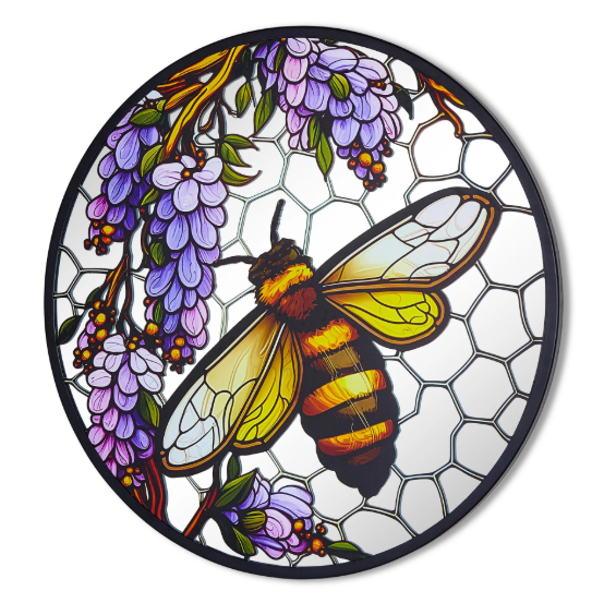 Floral Bee Garden Mirror