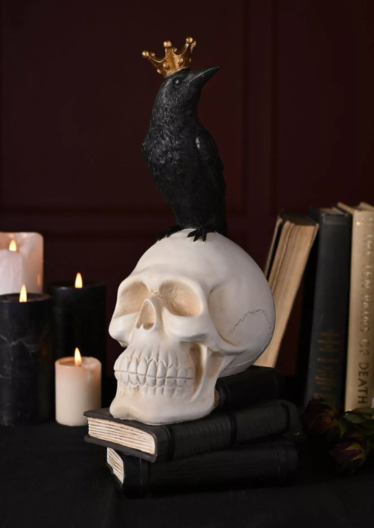 Crow Standing On A Skull