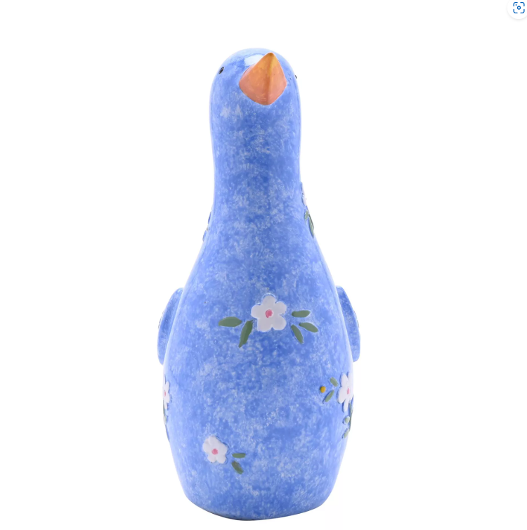 Country Living Floral Duck Resin Figurine