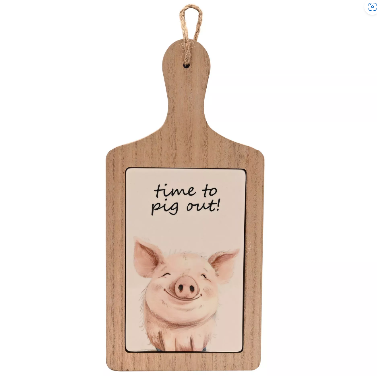 The Funny Farm Serving Board "Time To Pig Out"
