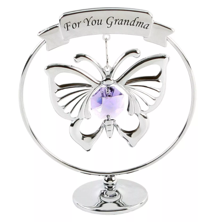 Crystocraft Chrome Plated Circle - 'For You Grandma'