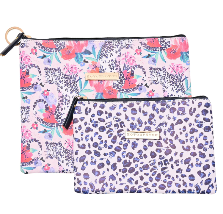Frida Leopard Story Set of 2 Leatherette Cosmetic Bags