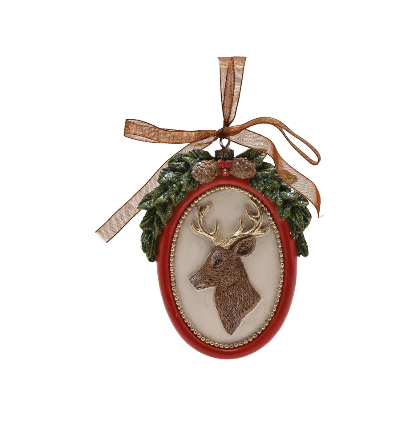 Regal Tidings Tree Hanger - Reindeer Plaque