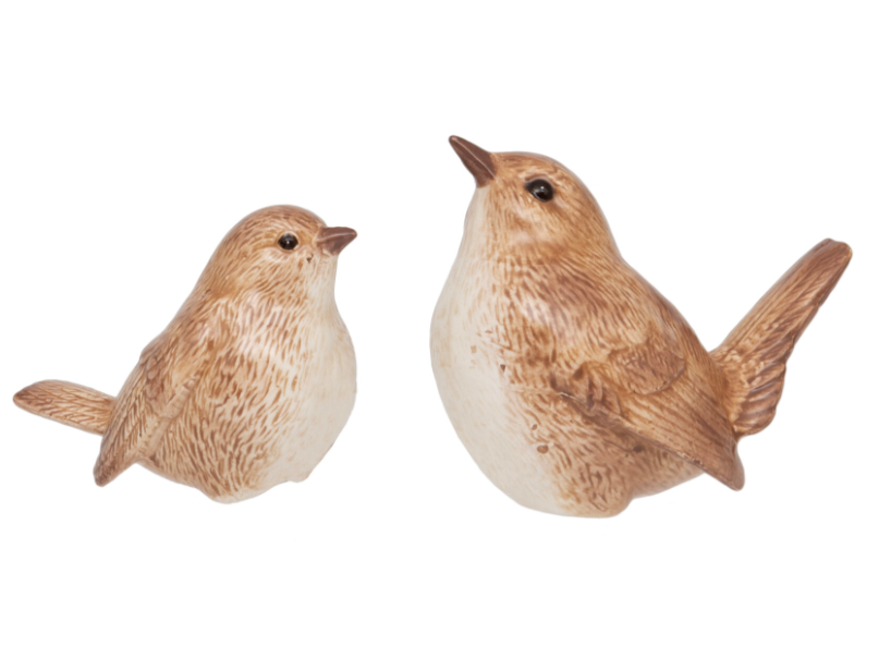 Set of 2 Ceramic Bird Family