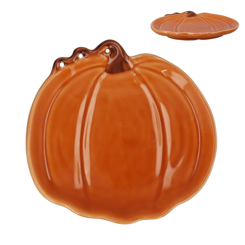 Gisela Graham Ceramic Pumpkin Plate 17cm