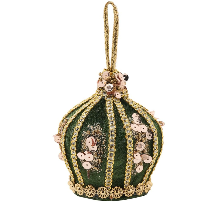 Green Velvet Crown Hanging Decoration
