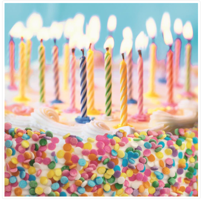Birthday Cake with Candles Blank Card
