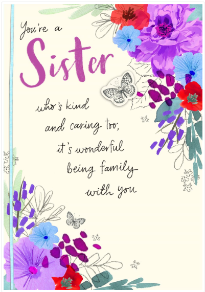 Floral Sister Birthday Card