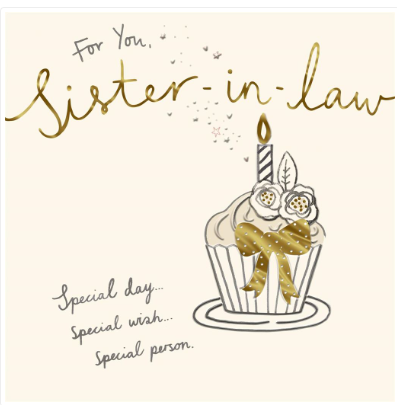 Sister In Law Cupcake Birthday Card