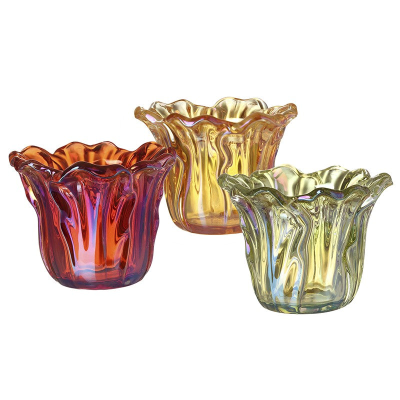 Beautiful Chunky Glass Candle Holders