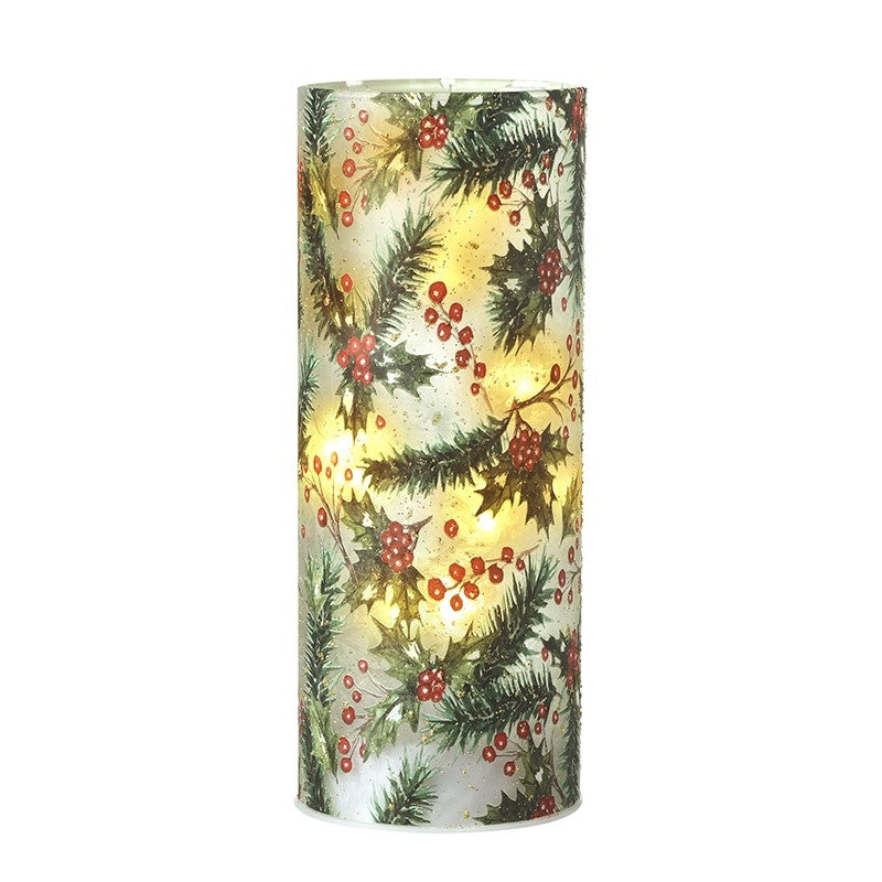 Holly Print Glass Led Light