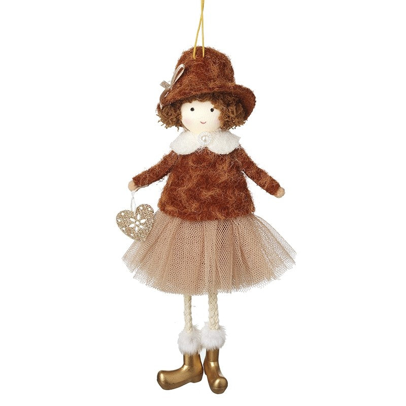 Hanging Girl W/Brown Hat In Gold Boots
