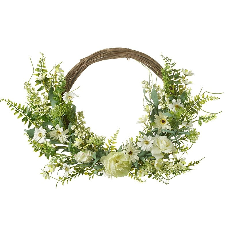 White Floral Spring Wreath