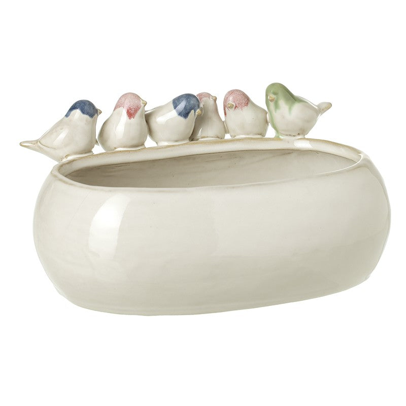 Porcelain Bird Pot Holder