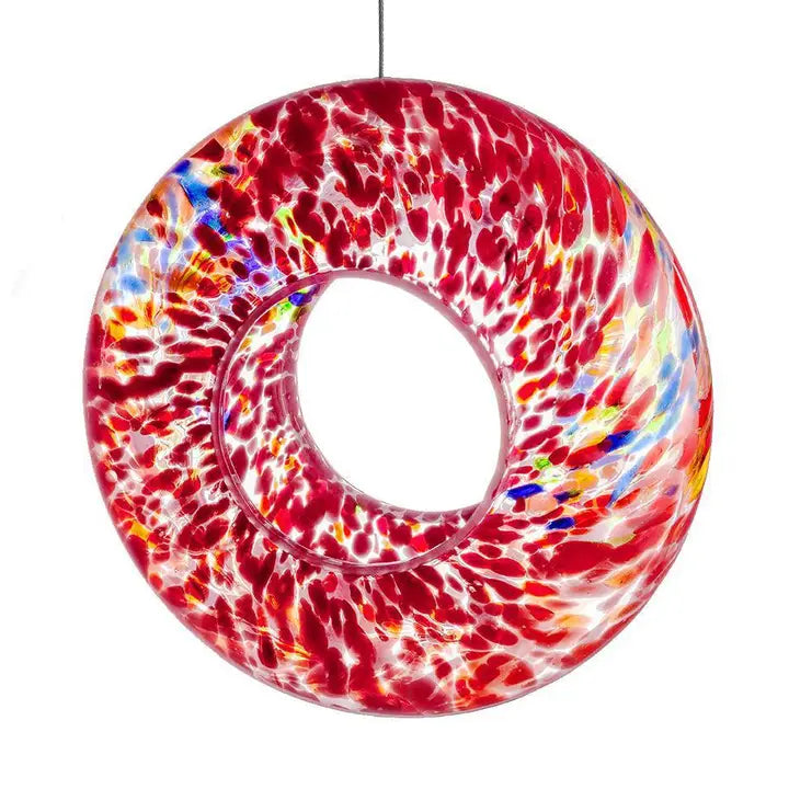 Hanging Glass Garden Bird Feeder - Red