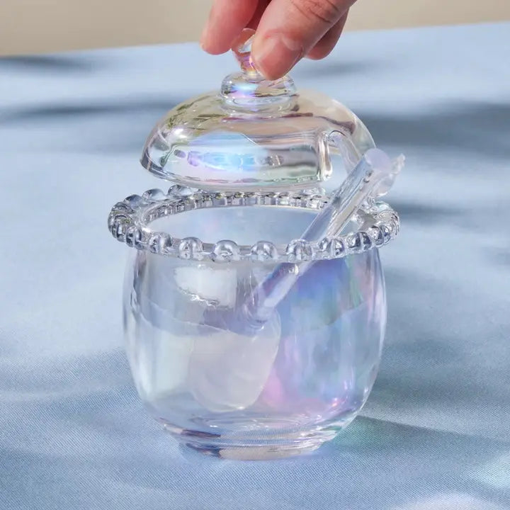 Heart Collection Glass Honey Pot, 9cm, Clear