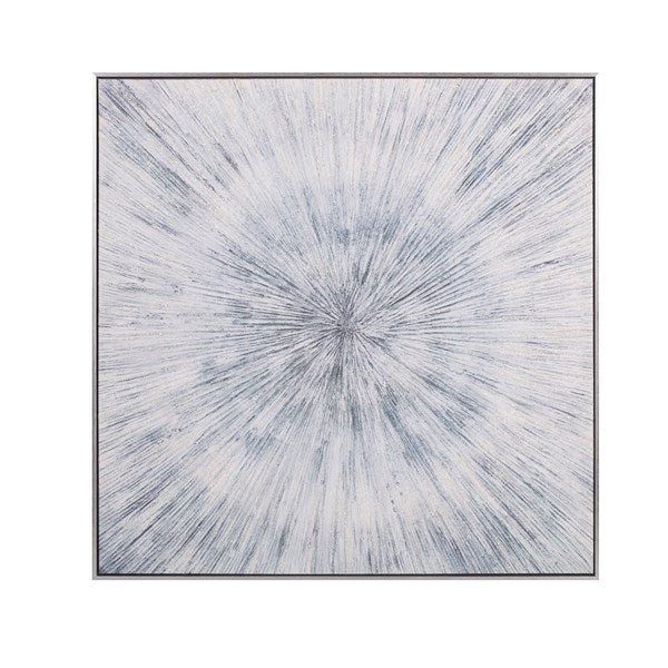 Blue Glitter Abstract Canvas 76x76cm
