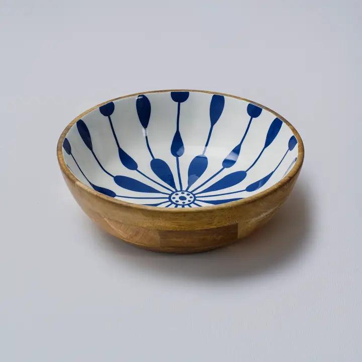 Sokka Jardin Stripes Wooden Salad Bowl